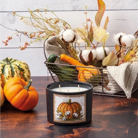 *Orange Pumpkin Jar Candle 14 oz Pumpkin Spice Scent - Picture 13 of 17